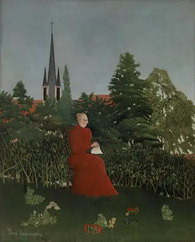 Portrait of a Woman in a Landscape (Portrait de femme dans un paysage) Henri Rousseau
